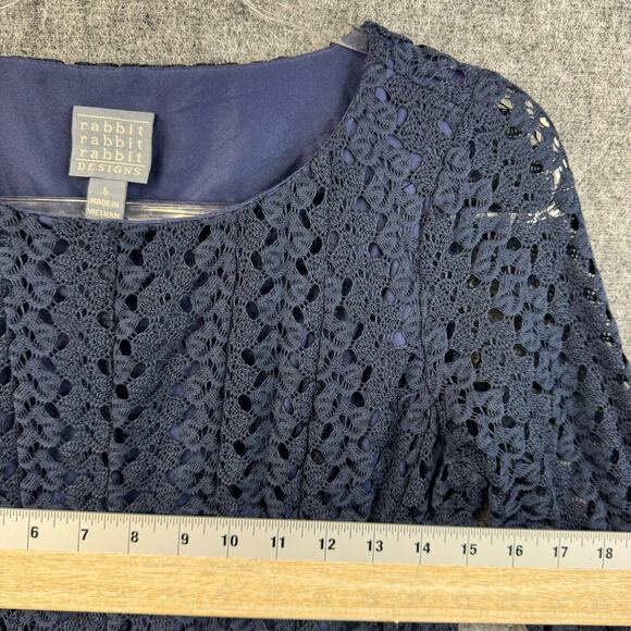 Rabbit Rabbit Rabbit Designs Womens Dress Size 6 Navy Fit and Flare - Picture 5 of 13